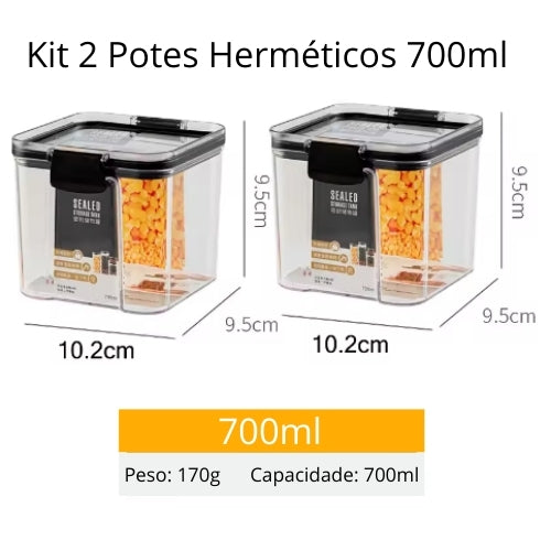 Potes Herméticos empilháveis de cozinha  (460-1800ml)