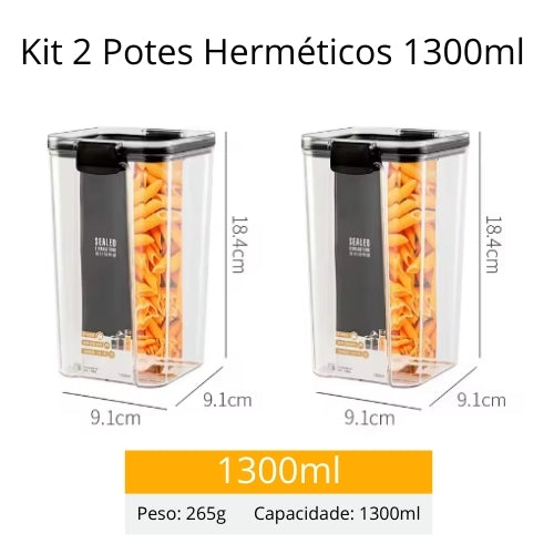 Potes Herméticos empilháveis de cozinha  (460-1800ml)