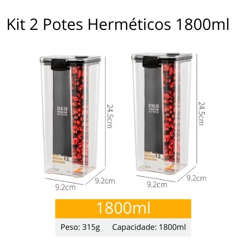 Potes Herméticos empilháveis de cozinha  (460-1800ml)